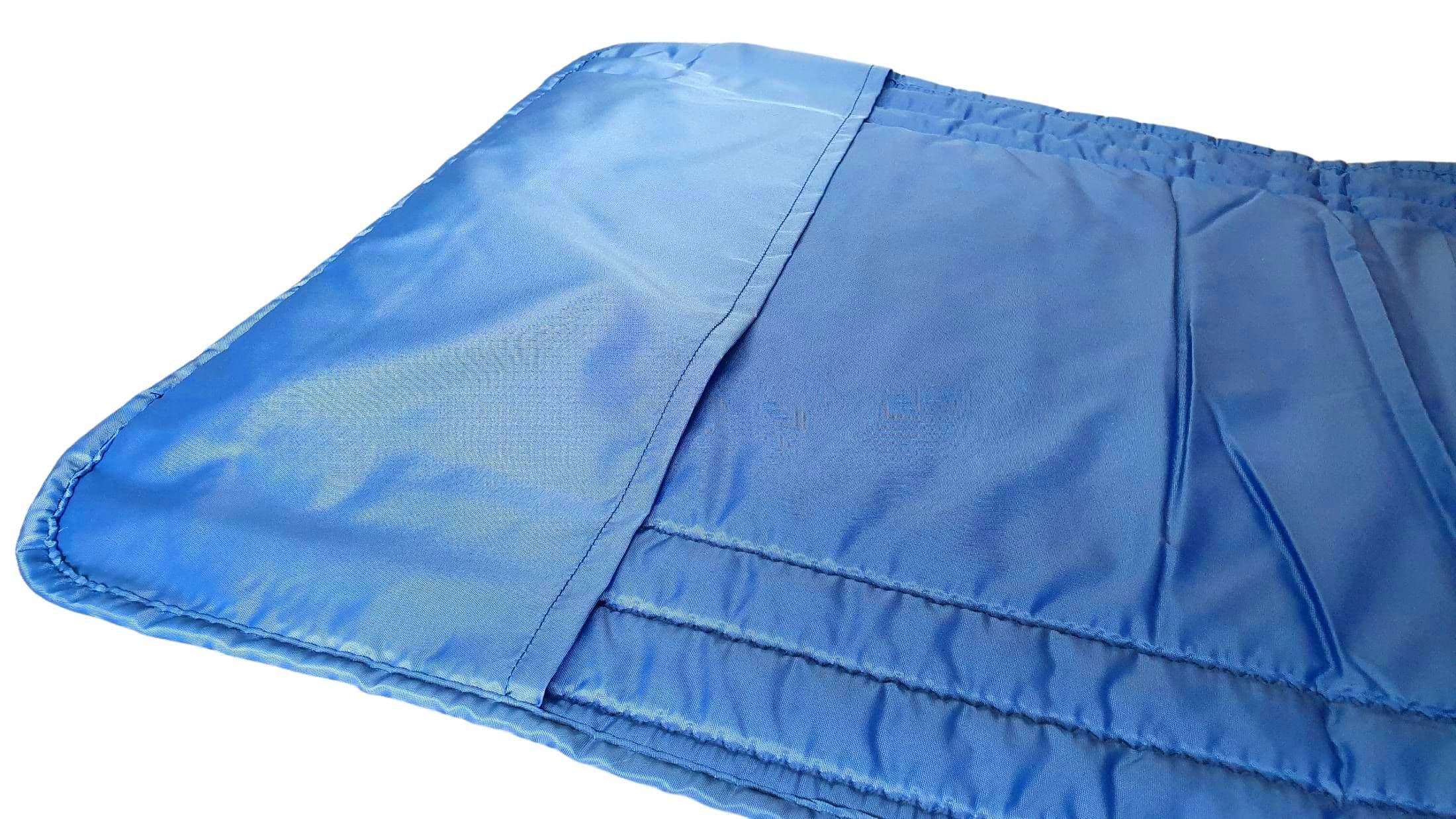 Saltea cu interior vatelină Somnart 60x190, înălțime 1 cm, pentru șezlong, două segmente, husă impermeabilă, culoare albastru - 3