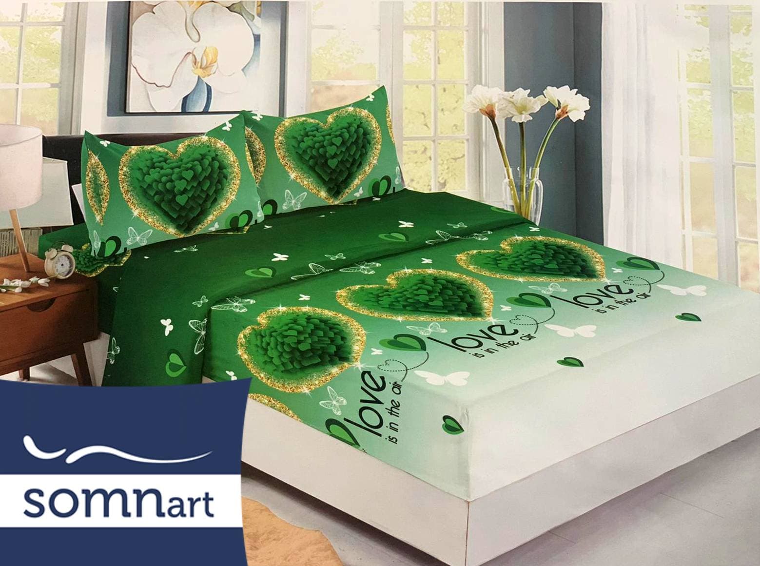 Husa de pat Finet + 2 fete de perna, pentru saltea de 160×200 cm, Bufnite - 5