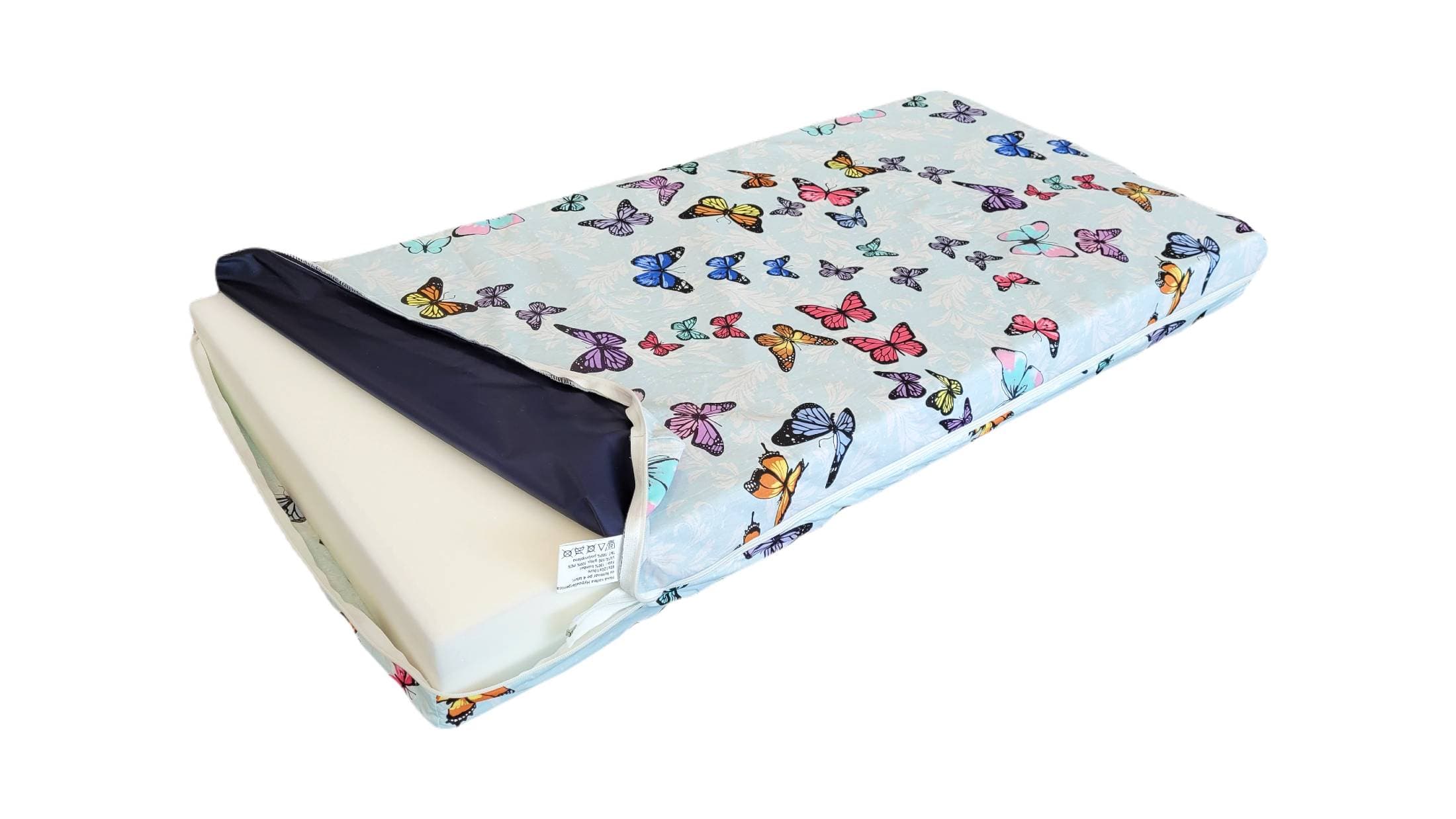 Saltea cu memorie Somnart Memory 60x120, înălțime 10 cm, pentru bebeluși și copii, husă impermeabilă, fermitate medie, model fluturi - 5