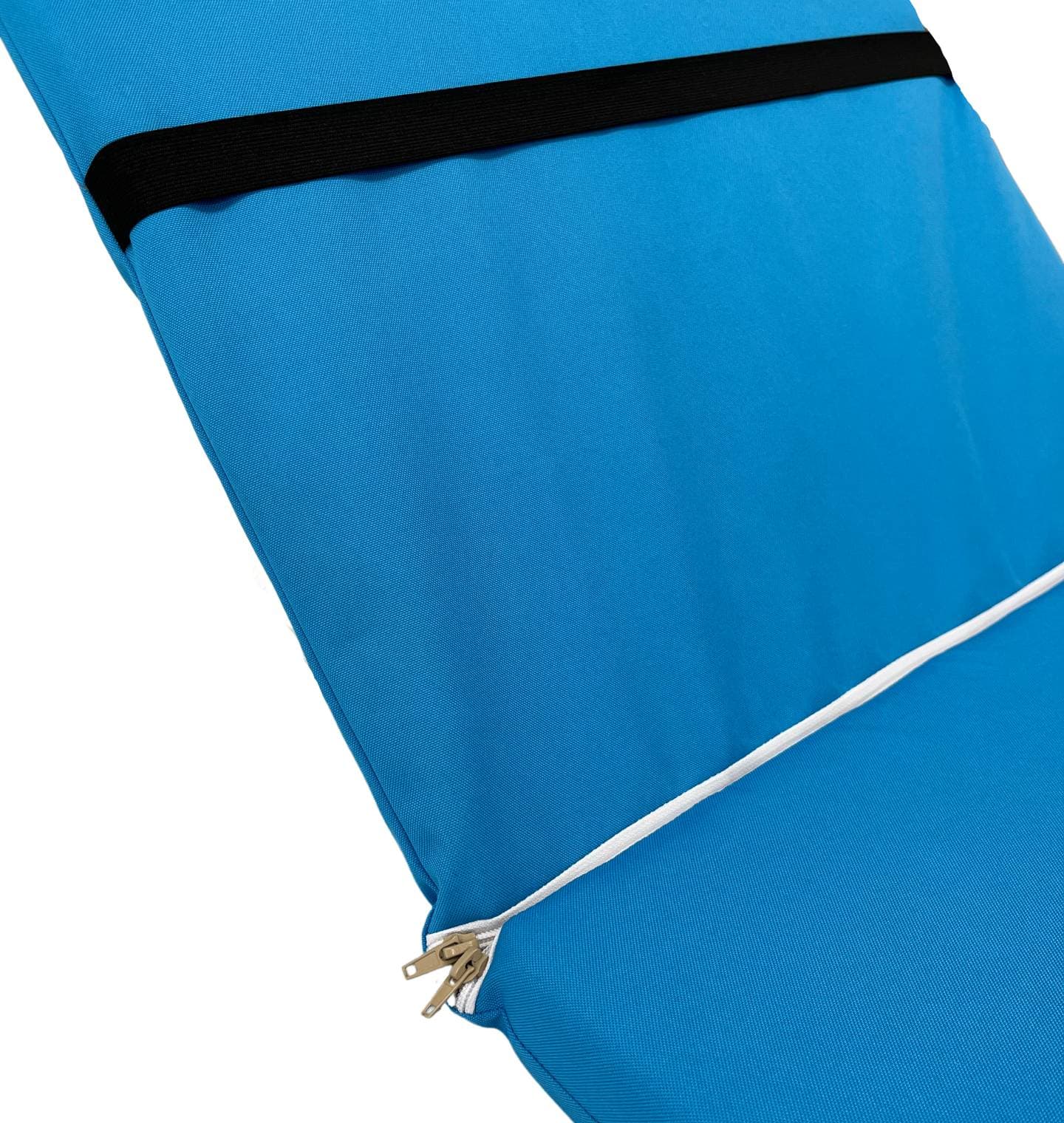Saltea cu spumă poliuretanică Somnart 60x185, înălțime 4 cm, pentru șezlong, doua segmente, husă impermeabilă, culoare albastru deschis - 2