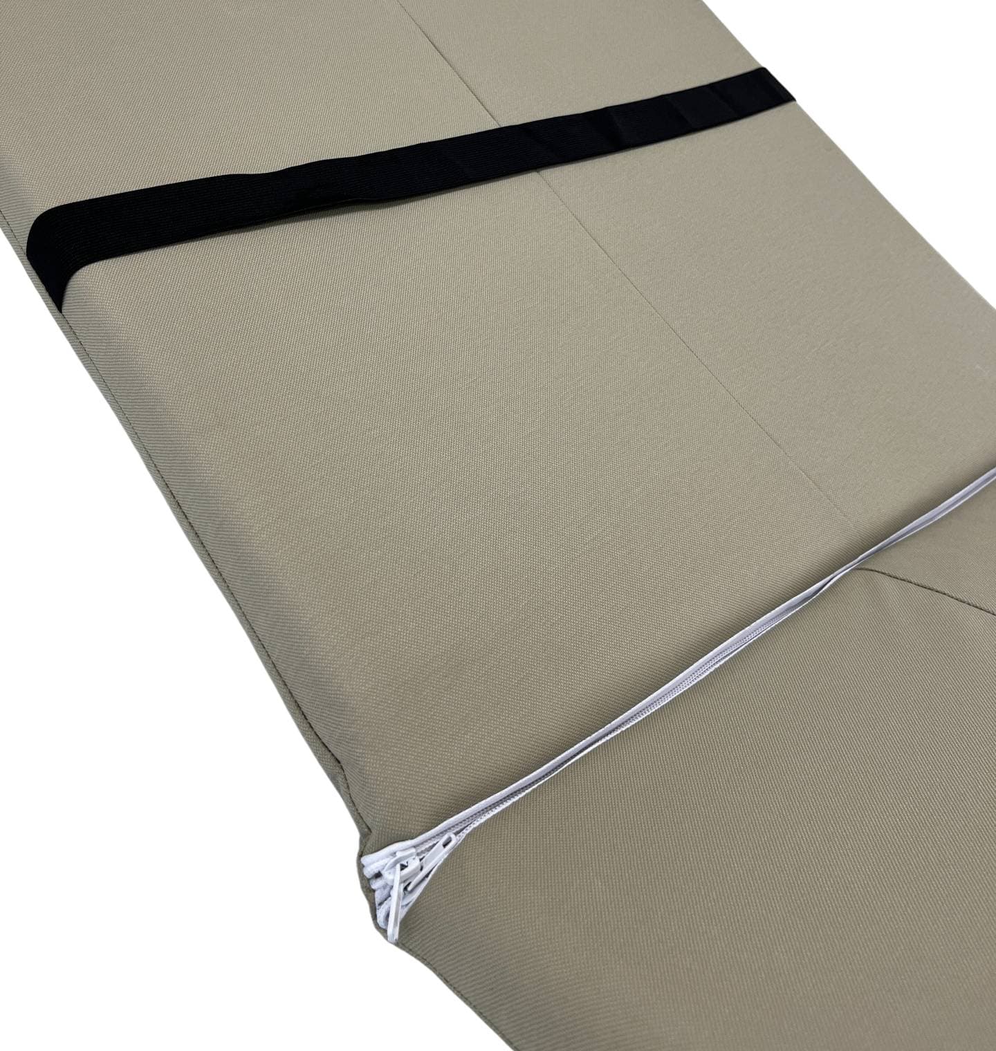 Saltea cu spumă poliuretanică Somnart 60x185, înălțime 4 cm, pentru șezlong, doua segmente, husă impermeabilă, culoare bej - 2