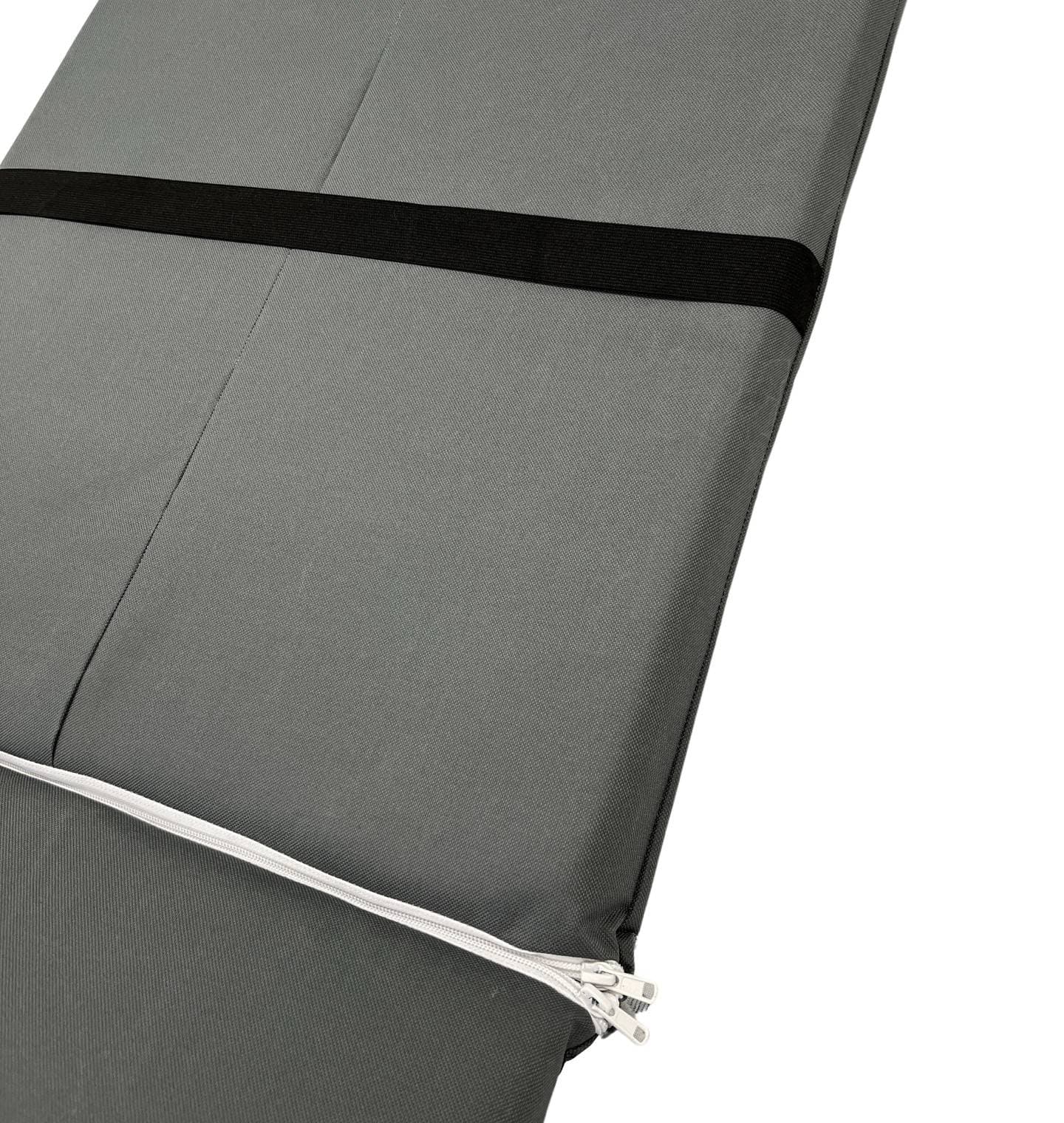Saltea cu spumă poliuretanică Somnart 60x185, înălțime 4 cm, pentru șezlong, doua segmente, husă impermeabilă, culoare gri - 2