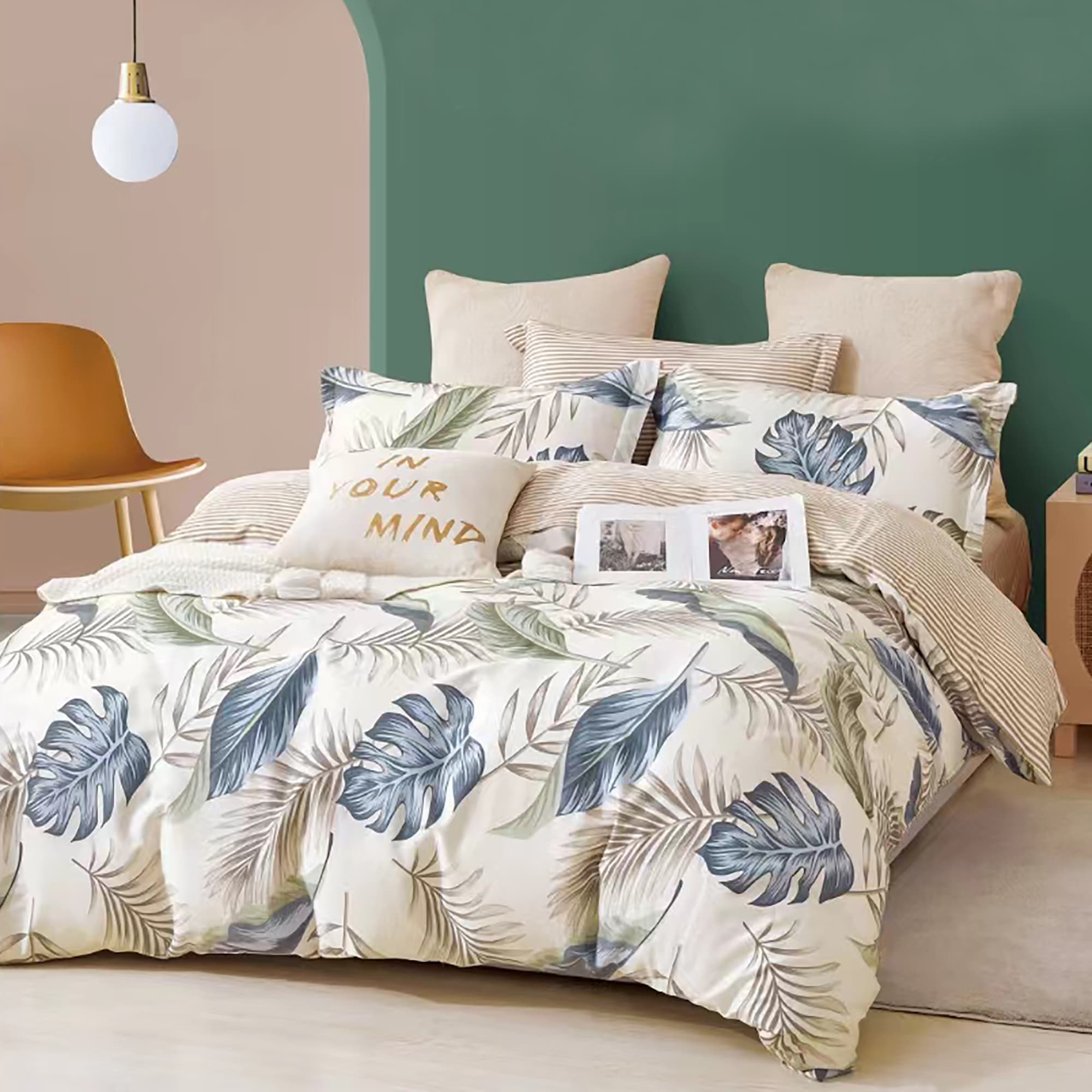 Lenjerie de pat Percale 2PXXL, 4 piese, cearceaf pat clasic 240cm x 260cm, cearceaf pilota 200cm x 230cm, 2 fete perna 50 x 70, PRC145