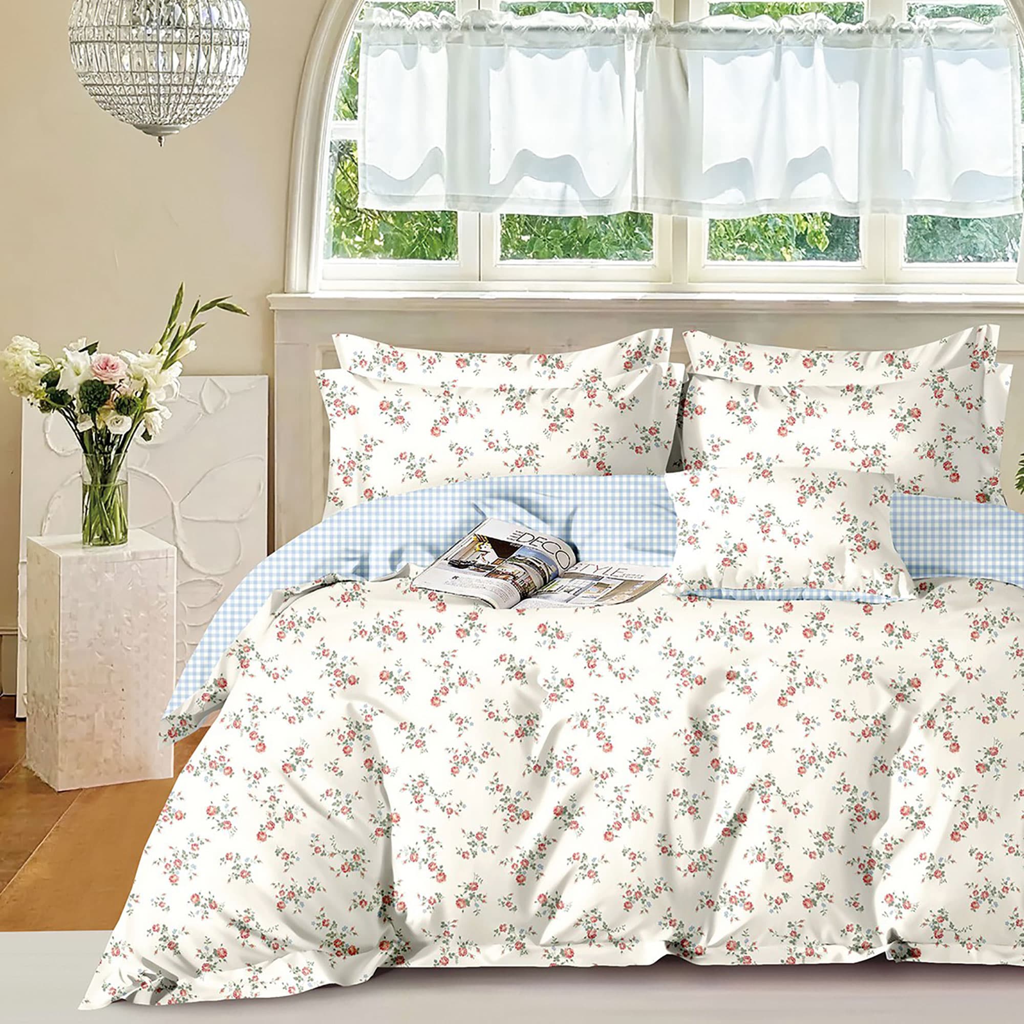Lenjerie de pat Percale 2PXXL, 4 piese, cearceaf pat clasic 240cm x 260cm, cearceaf pilota 200cm x 230cm, 2 fete perna 50 x 70, PRC195