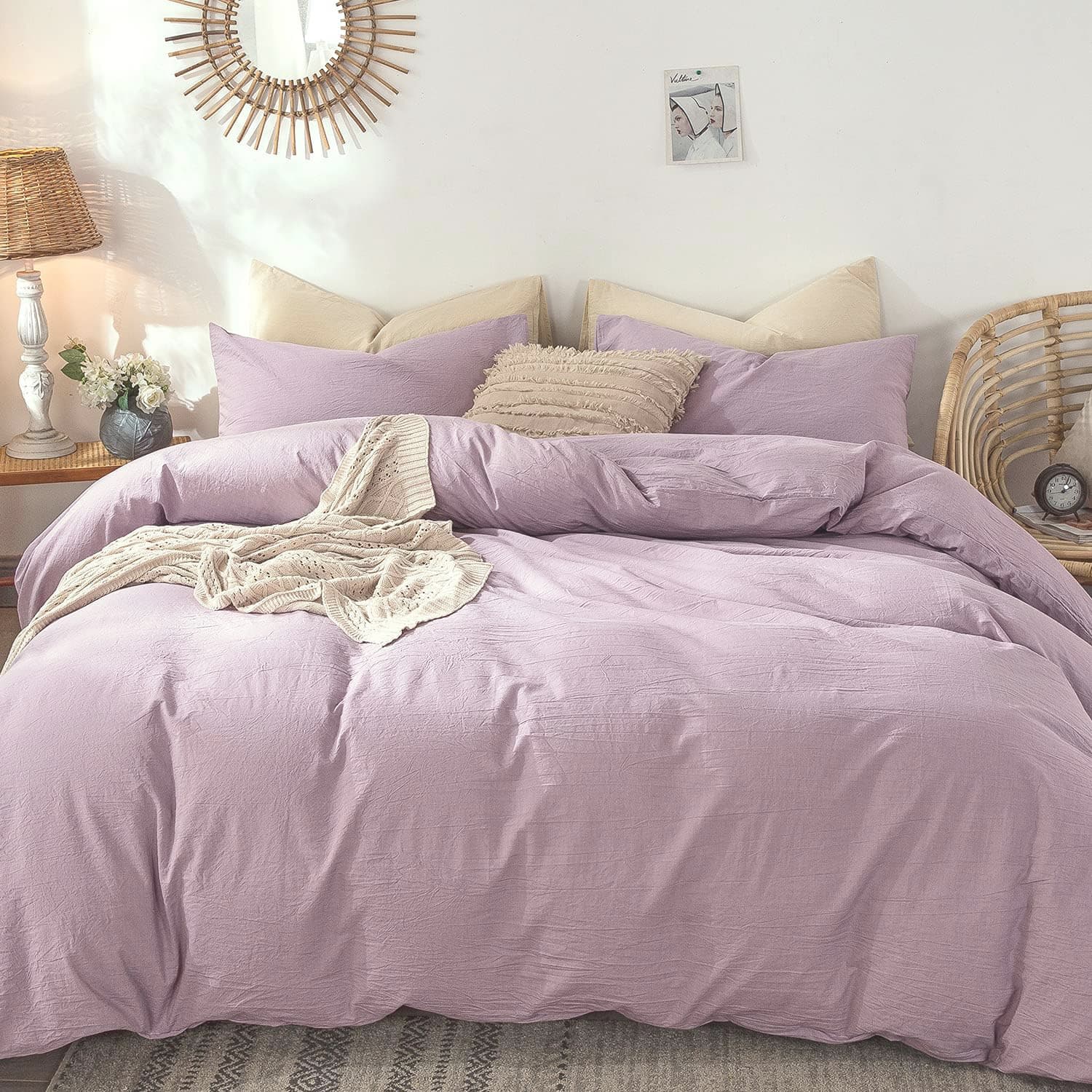 Lenjerie de pat Percale 2PXXL, 4 piese, cearceaf pat clasic 240cm x 260cm, cearceaf pilota 200cm x 230cm, 2 fete perna 50 x 70, ROZ