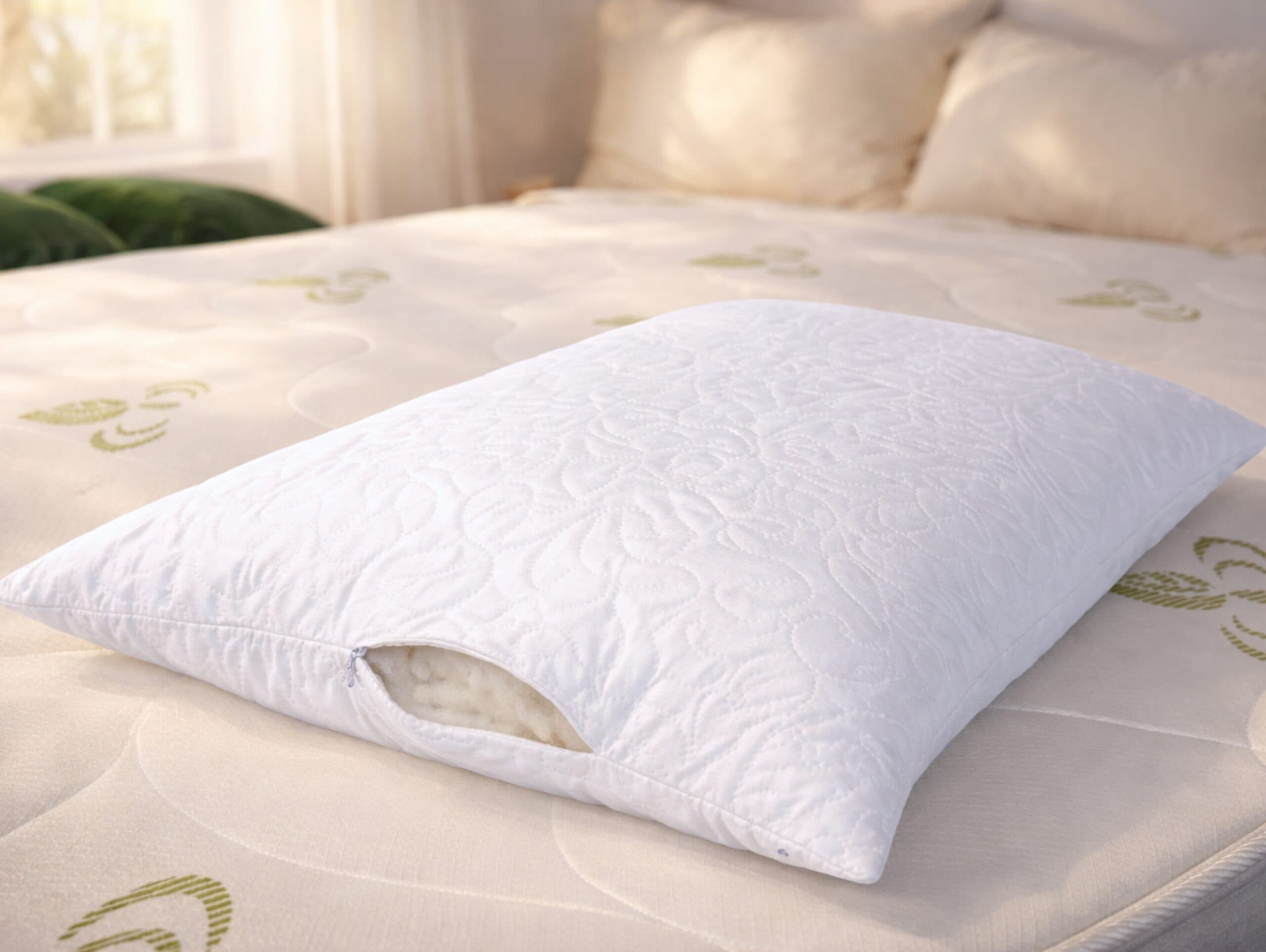 Set 2 Perne ajustabile 50×70 Somnia, microfibra, lavabile la masina, vidat, alb - 5