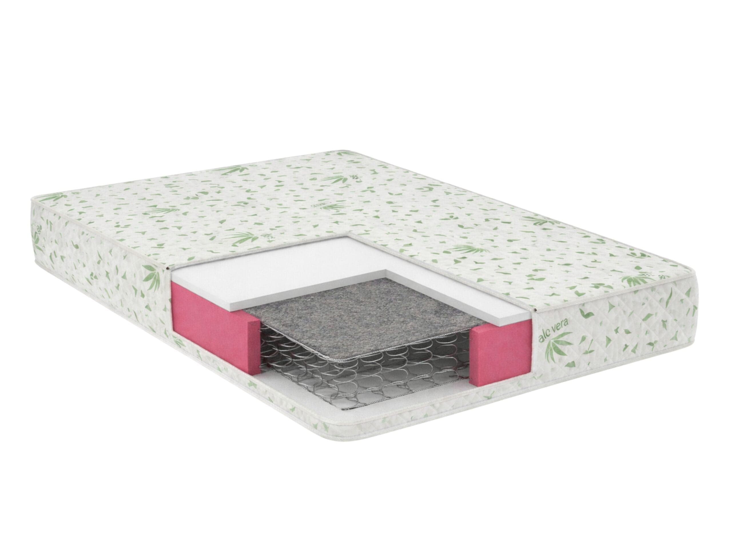 Saltea cu arcuri Somnia Aloe Vera 120×200, inaltime 20 cm, ortopedica, husa matlasata, doua fete, duritate medie - 2