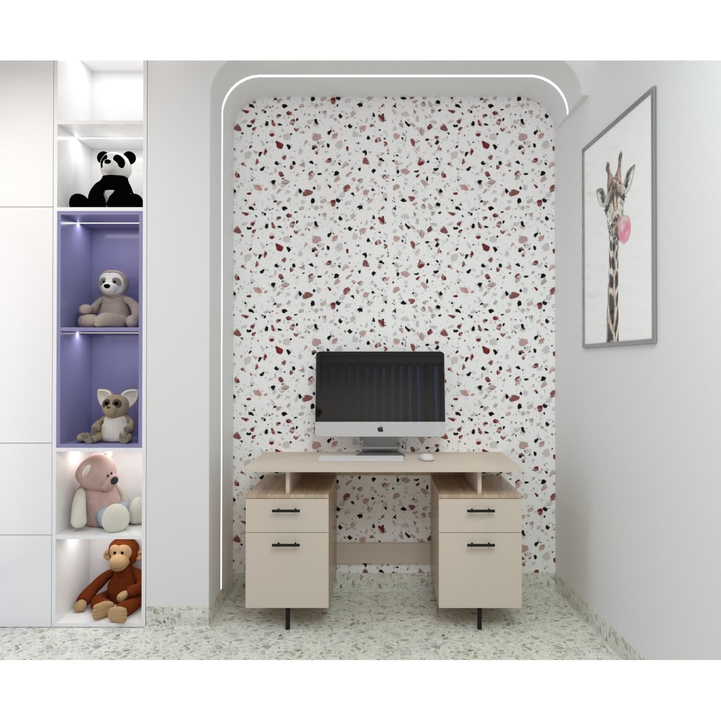 Birou Atelier X-Zone, 130x50x78 cm, 2 usi, 2 sertare