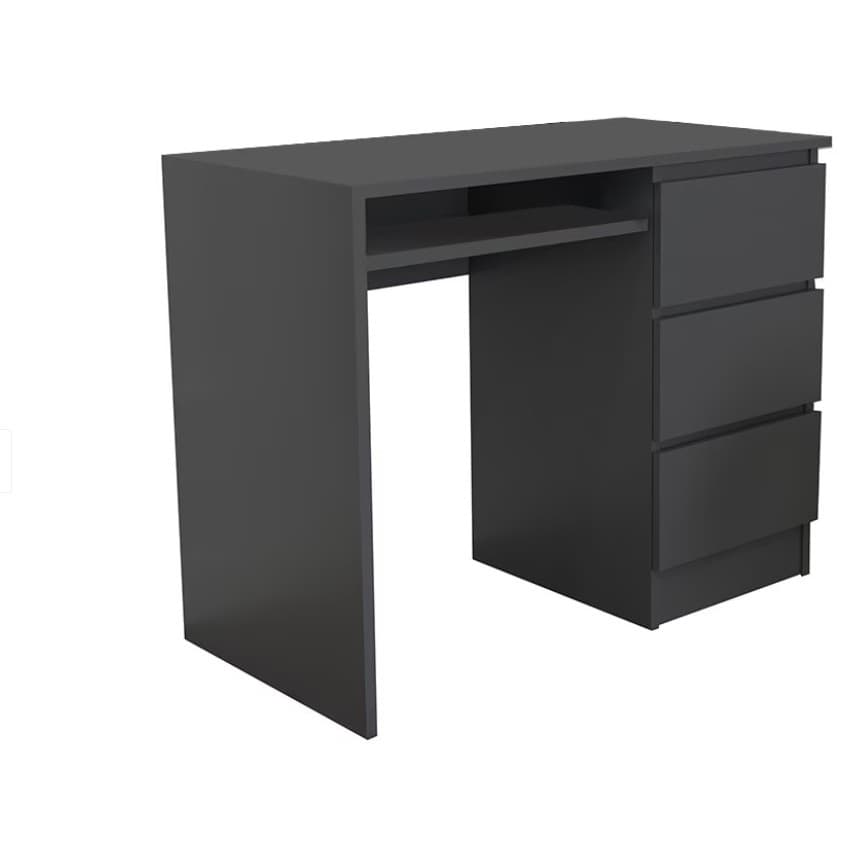 Birou Atelier Riga, dimensiuni, 96x50x75 cm, include 3 sertare culoare antracit