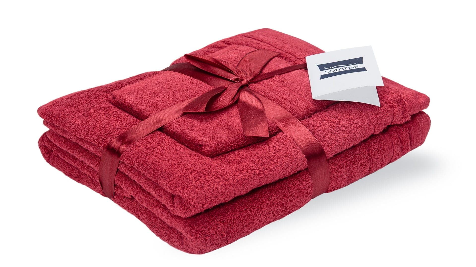 Set prosoape bumbac Somnart 400gsm de fata 50x90 cm + de corp 70x140 + de maini 30x50 cm - bordeaux