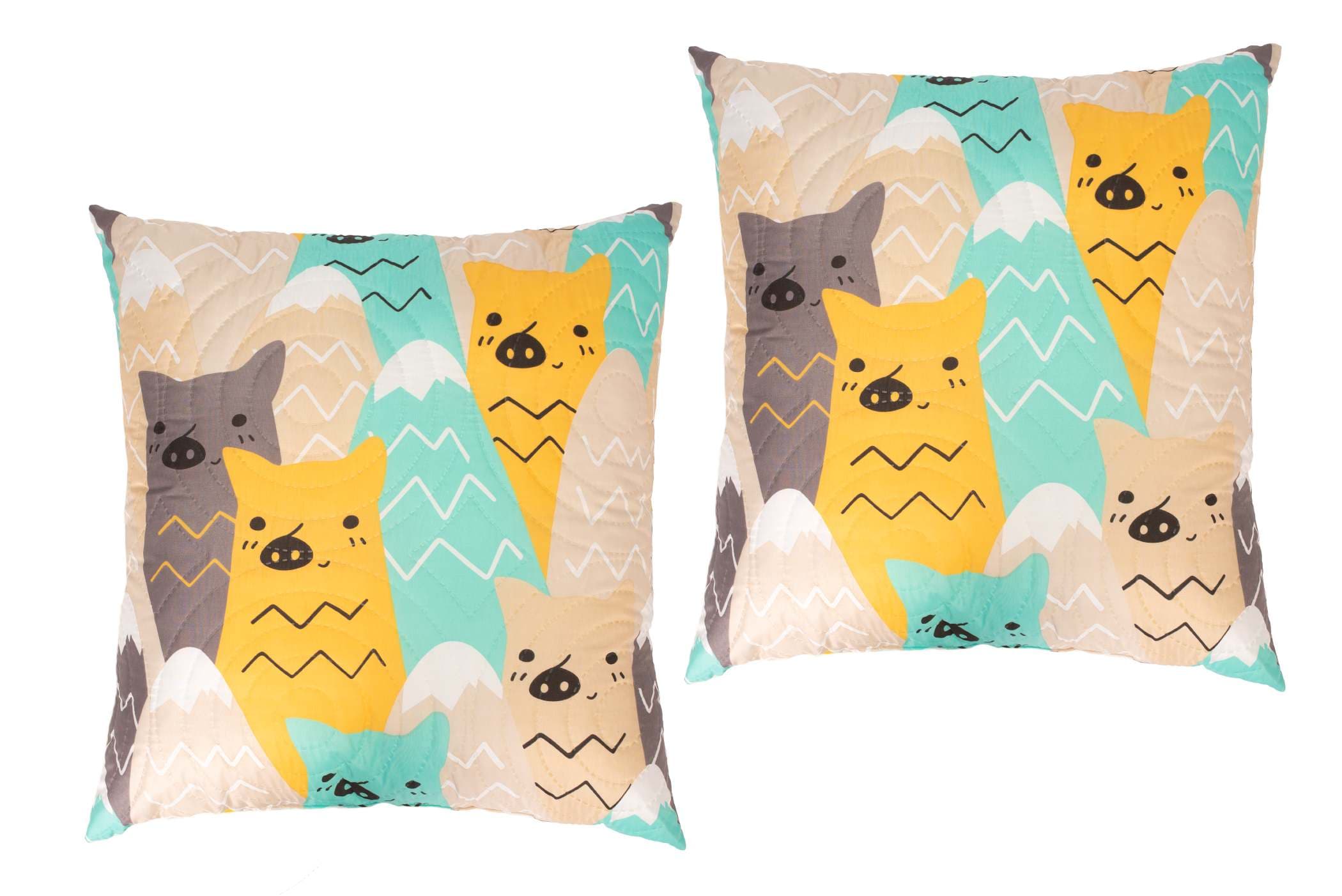 Set 2 perne Somnart Cat, 70x70 cm, microfibra