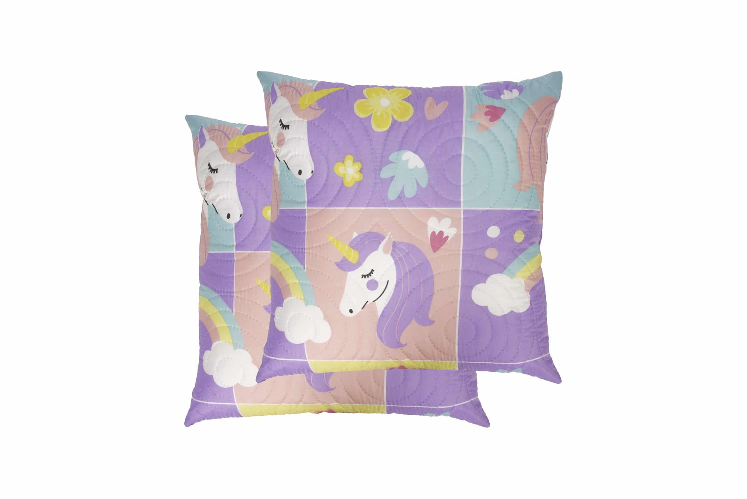 Set 2 perne Somnart Unicorn, 70x70 cm, microfibra