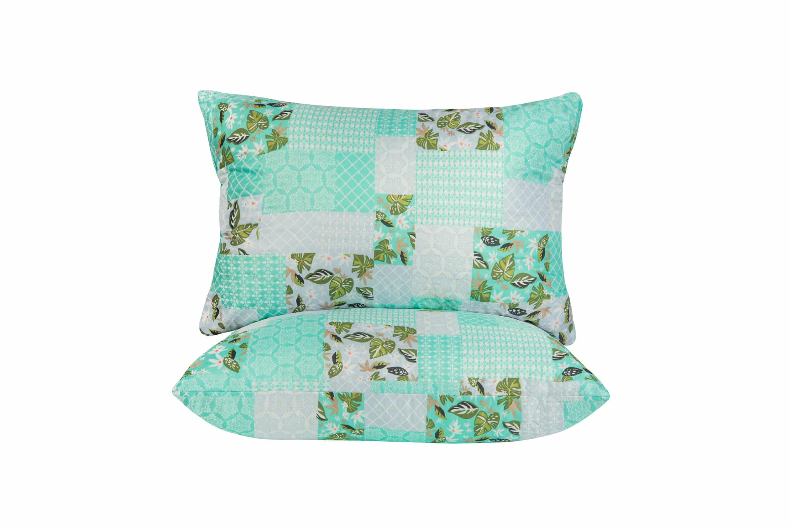 Set 2 perne Somnart microfibra Ultrasleep Green Flowers Somnart 50x70 cm