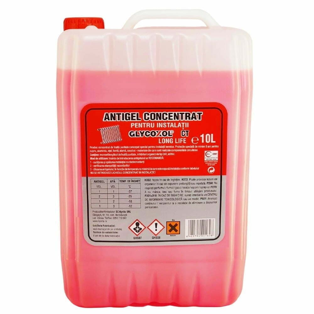 Antigel centrale termice, Glycoxol CT Long Life -74°C, 10KG, aditivat cu inhibitori de coroziune