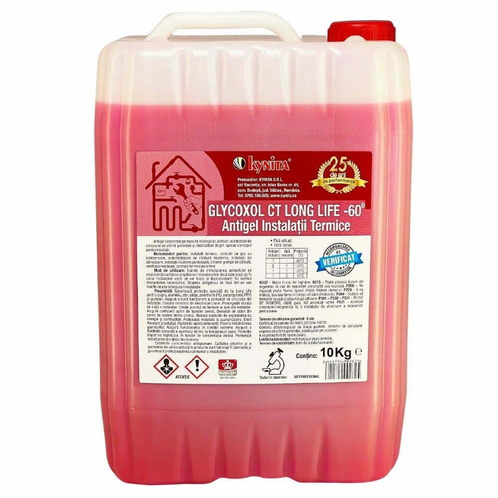 Antigel instalatii, Glycoxol CT Long Life -60°C, 10KG, aditivat cu inhibitori de coroziune