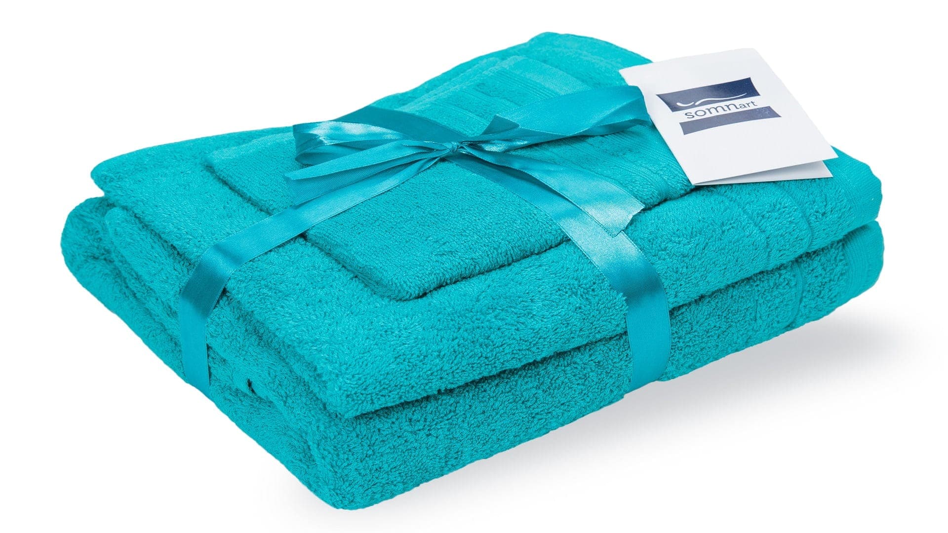 Set prosoape bumbac Somnart 600gsm de fata 50x90 cm + de corp 70x140 + de maini 30x50 cm, turcoaz