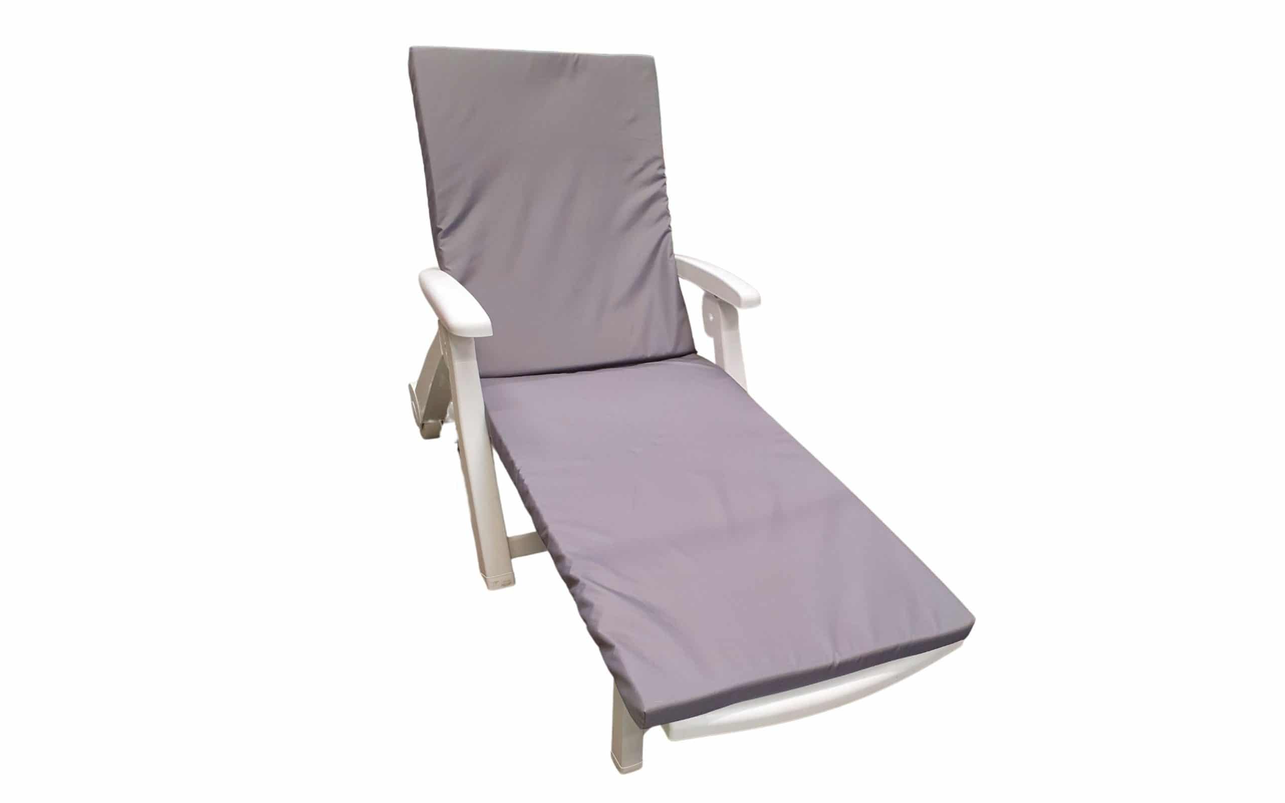 Saltea cu spumă poliuretanică Somnart 60x190, înălțime 4.5 cm, pentru șezlong, doua segmente, husă impermeabilă, culoare gri